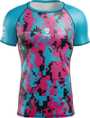 Rashguard KALMMA Army Camo en camuflaje digital rosa y turquesa
