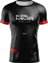 Rashguard KALMMA Rank negro con mangas en negro y ribete rojo
